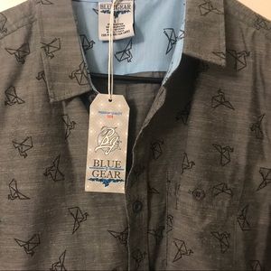 Blue Gear Origami Bird Shirt - Brand New!!